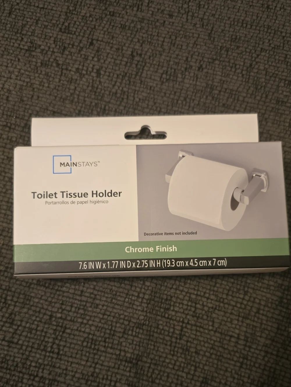 Mainstays Chrome Finish Toilet Tissue Holder - White and Chrome